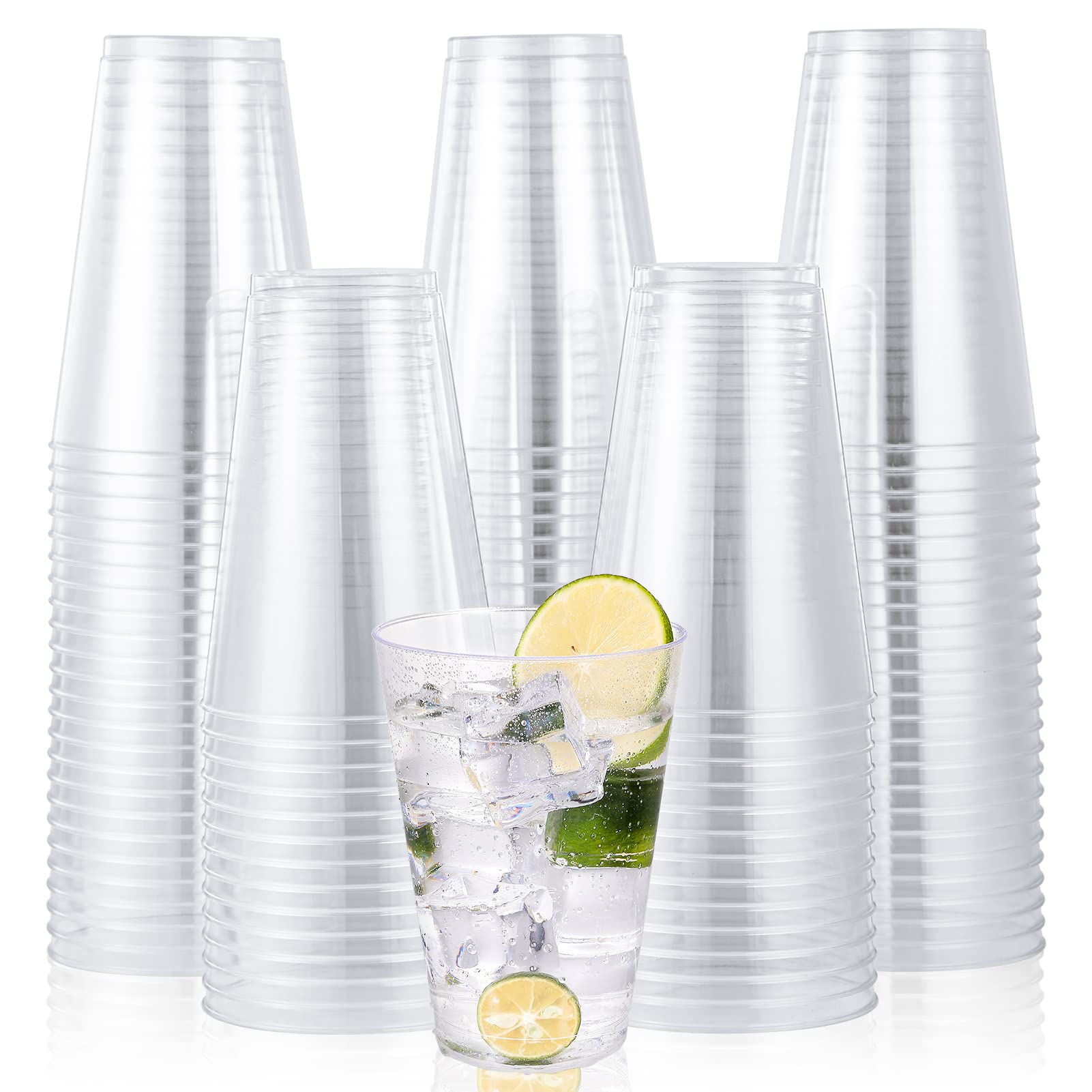 Photo 1 of JOLLY CHEF 14 oz Clear Plastic Cups, 100 Pack Heavy-duty Party Glasses, Disposable plastic cups for wedding Cocktails Tumblers, Ideal for Halloween,Christmas, Thanksgiving Parties