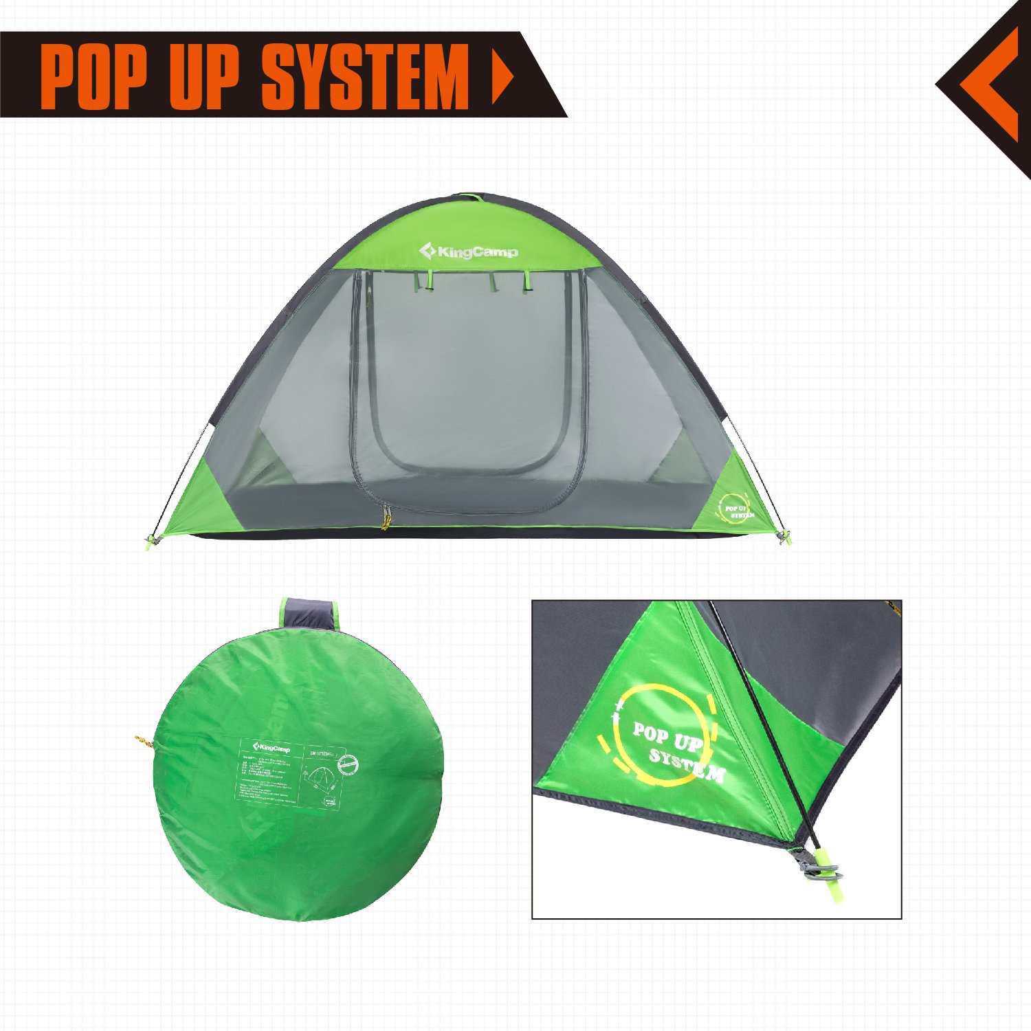 KingCamp Pop-up Free-standing Mesh Tent Breathable Mosquito-Net 1-Person Indoor and Outdoor Play Tent