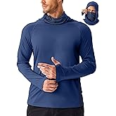 PINSPARK Men's Sun Protection Hoodie with Mask UPF 50+ UV Long Sleeve Shirt Men Rash Guard Performance Fishing Hiking Shirt