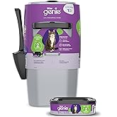 Litter Genie Standard Pail (Silver) | Cat Litter Box Waste Disposal System for Odor Control | Includes 1 Square Refill Bag