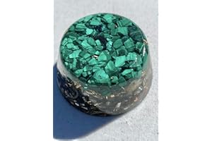 RISE PERSPECTIVE Malachite Orgone Generator Energy Accumulator 528Hz/7.83Hz/Advance Harmonics Many Beautiful Ingredients and Colors!! (Malachite)