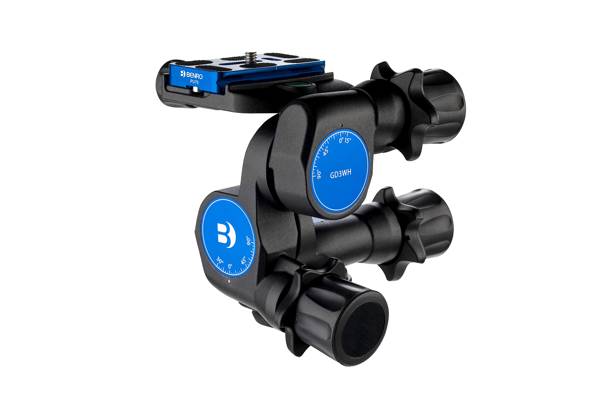 Benro GD3WH Precision Geared Head Lightweight Magnesium Alloy, 3-Way Movement, Quick-Release Plate, and 360° Rotation for Professional Photography