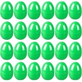 kymqlyw 24 Pcs Easter Eggs Plastic Fillable Easter Eggs Bulk Empty Blank for Easter Basket Stuffers Fillers Easter Theme Party Favor Easter Hunt Stuffers Classroom Prize (Green)