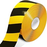 OWYR Floor Marking Tape, 1.1mm Extra Thick, Yellow &amp; Black, 2 Inch x 100FT | Heavy Duty Safety Tape, High Visibility Industrial Adhesive Caution Tape for Warehouse Factory Forklift &amp; High Traffic Floors