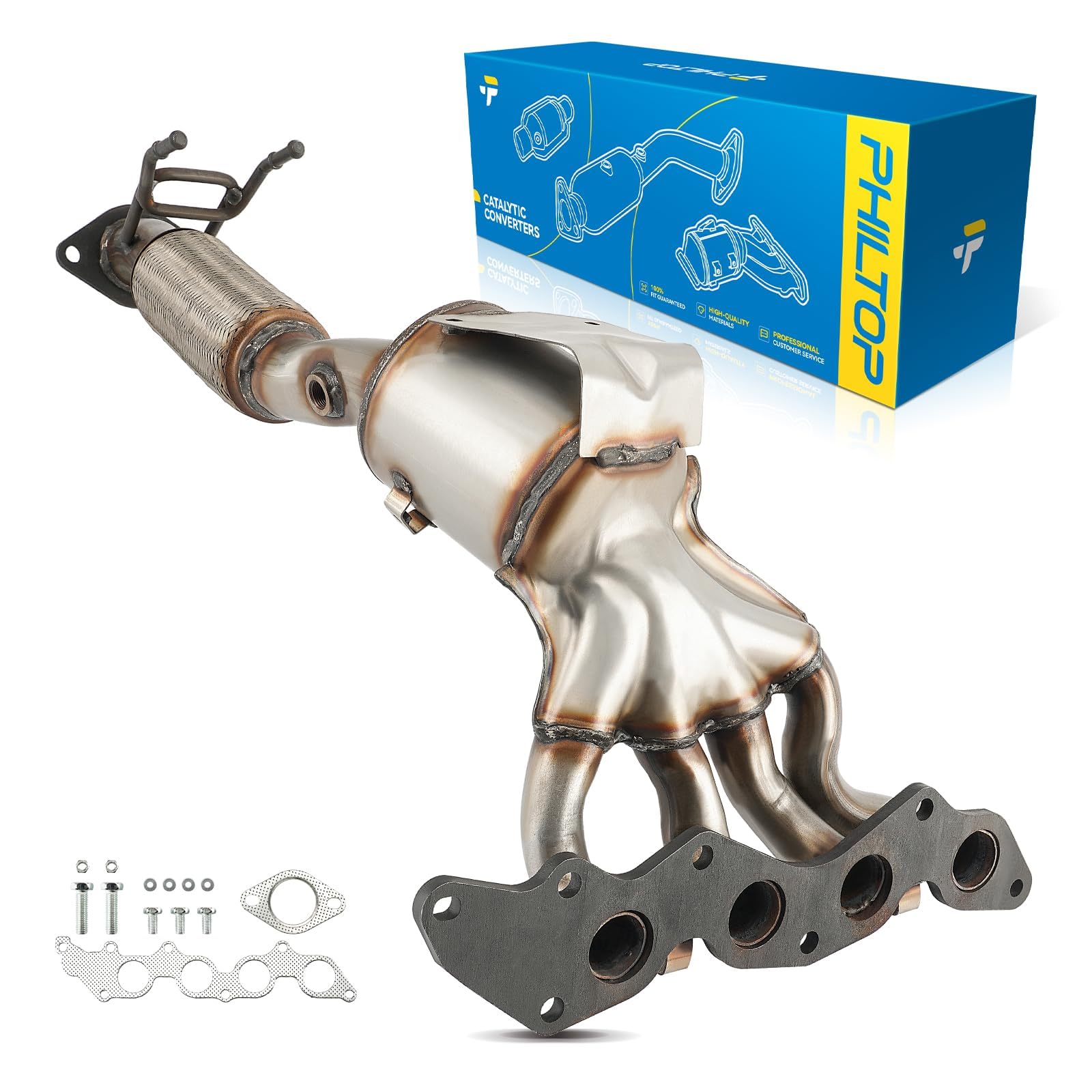 PHILTOP 1PC High Flow Catalytic Converter for