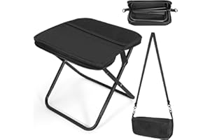 CARRYEPIC Pocket Chair, Folding Camp Stool for Adults, Portable Lightweight Small Foldable Camping Chair, Mini Seat Travel Fishing Stool Compact Folding Footrest with Carry Pouch&Strap Silla plegable portátil
