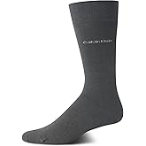 Calvin Klein Mens Dress Socks Egyptian Cotton Blend Cushioned Crew Socks | Fine Egyptian Cotton Blend, Stay-Up Cuff, Reinforced Heel and Toe, Cushioned Comfort, Crew Length for Casual and Workwear