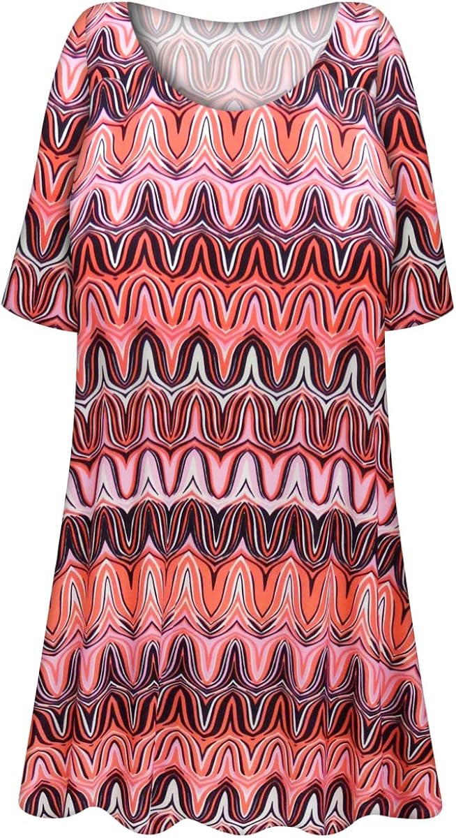 Plus Size Top Extra Long A Line Swirl Slinky Print At Amazon Women S Clothing Store