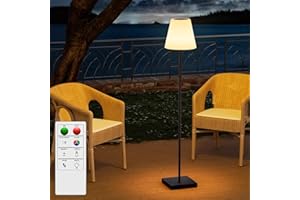 GGII Solar Outdoor Floor Lamp Dimmable LED USB Rechargeable RGB Warm White Lights for Yard Garden Patio(Square Base)