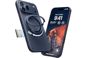 TORRAS 360 Magnetic Stand for iPhone 17 Pro Max Case, [Fit for MagSafe] [4X Military-Grade Protection] Slim Case for iPhone 17 Pro Max, 6.9", Translucent Deep Blue, Ostand O3 Fitness Series