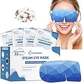 FRSHMORN 32Packs Steam Eye Mask, Heated Eye Mask for Sleeping, Warm Compress for Eyes, Self Heating Disposal Steam Mask for Home Sleep, Office, Spa, Travel Essentials Valentine's Day Gift (Unscented)