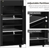 Yaheetech Shoe Cabinet 4-Tier Storage with Drawer 2 Doors Black view 7