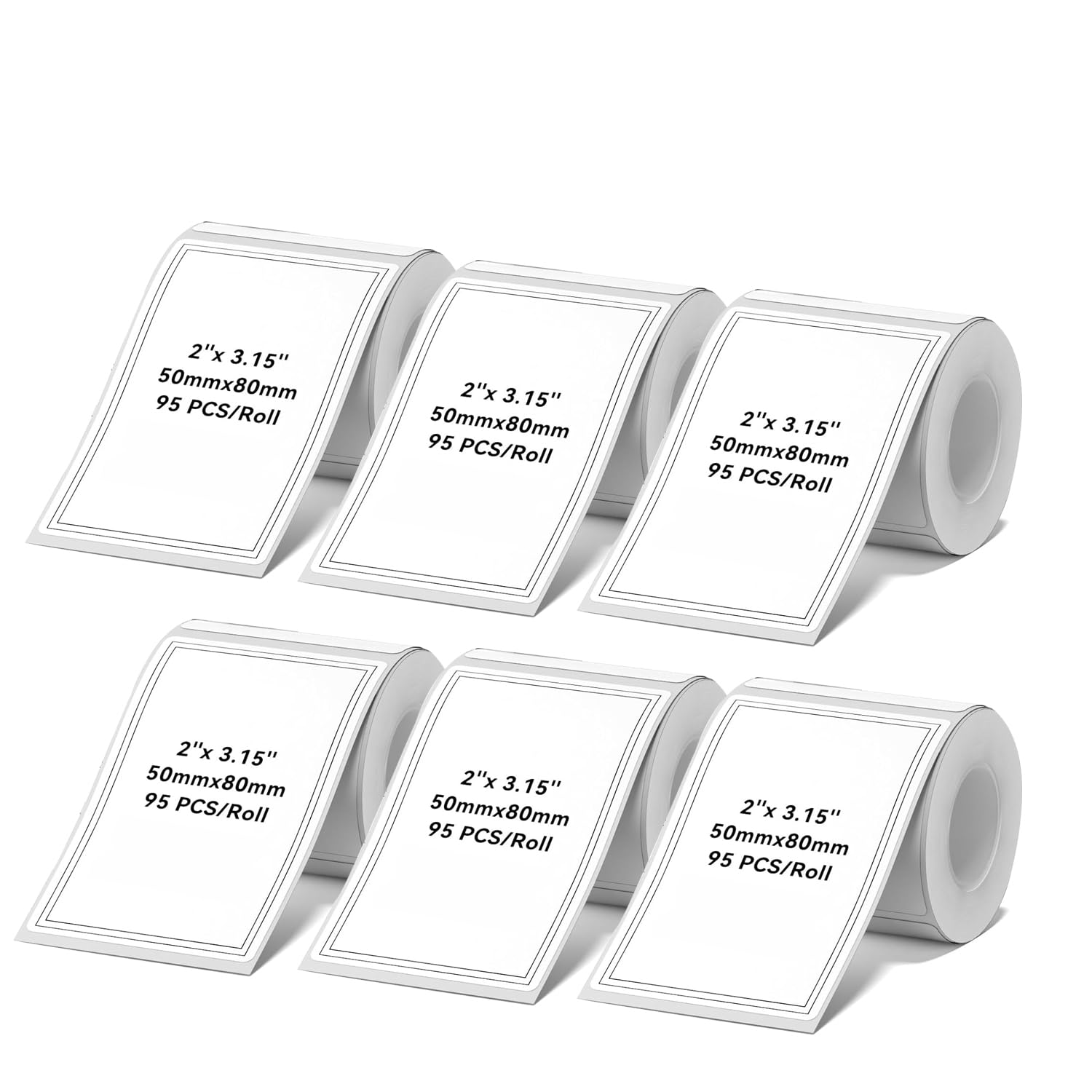 Photo 1 of 6Rolls B1 B21 B3S Thermal Label Maker Paper 50×80 mm 230 Labels/Roll White 6Packs, Compatible for NIIMBOT B1 B21 B31 B3S K3 Label Maker