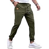 Sailwind Men's Casual Joggers Pants Drawstring Outdoor Chino Cargo Pants Twill Jogging Sweatpants Hiking