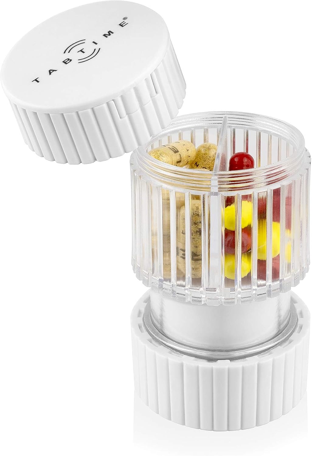 Tabtime 3 in 1 Pill Cutter & Pill Splitter, Compact, Portable Pill Crusher & Tablet Crusher with 2 Compartments, Splits - Image 3