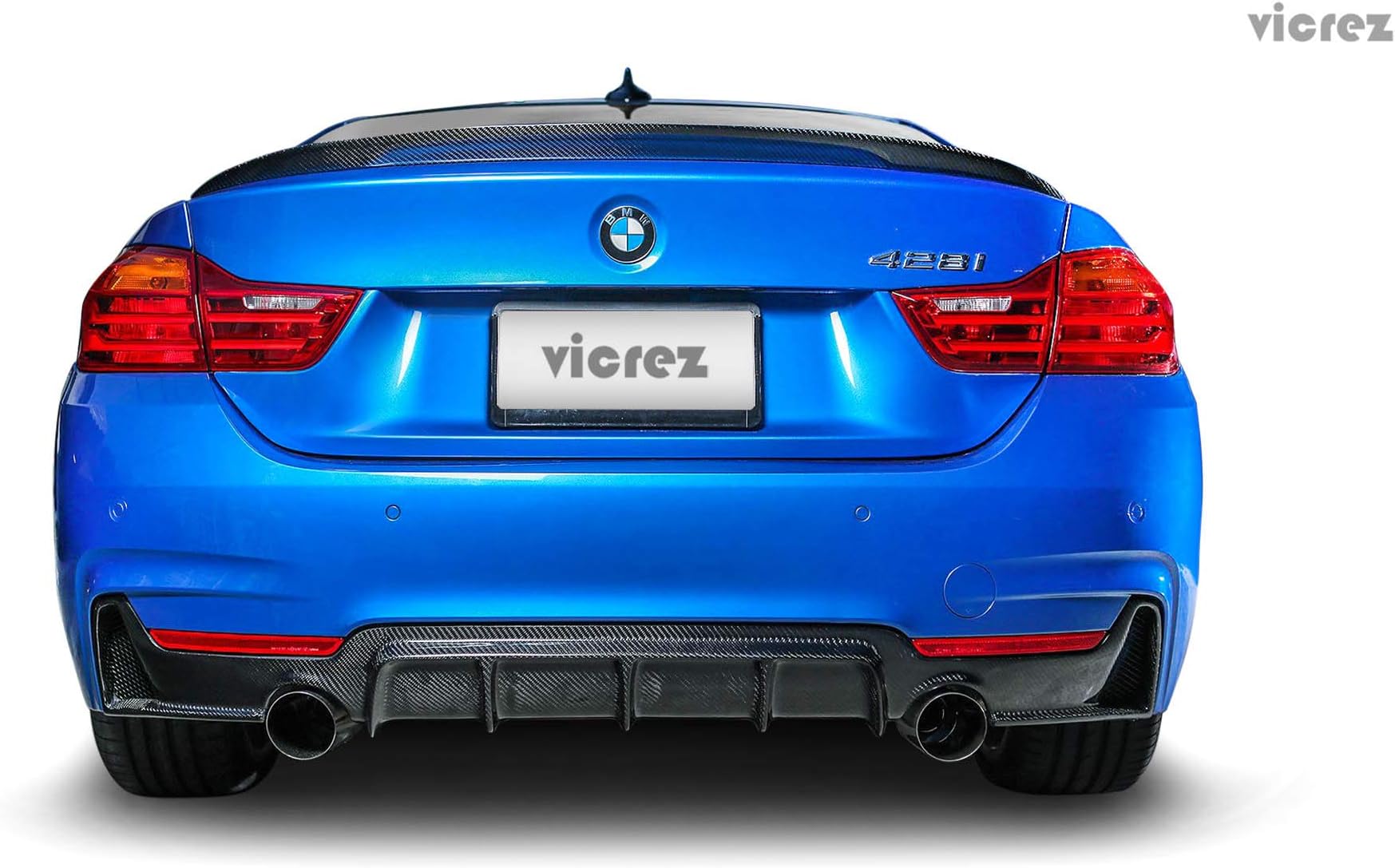 Vicrez Carbon Fiber Rear Diffuser vz101032 for BMW 4 Series F32 F33 F36 M-Sport 2014-2019