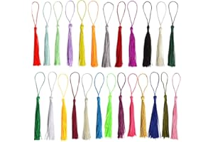 CCINEE Mini Craft Tassel,100pcs Multicolored Silky Tassels for Bookmark Jewelry Making Handmade Craft Supply