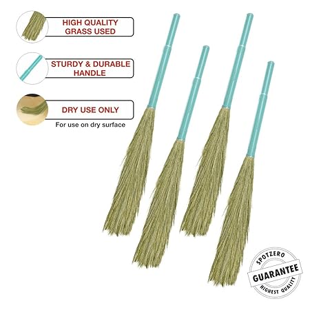 SpotZero By Milton Shubhra Grass Broom Set of 4