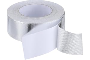 BNJZWJJ 2 inch x 164 ft Aluminum Heat Shield Tape, Heat Reflective Tape, Heat Shield Heat Resistant Tape Thermal Barrier Foil Tape for Metal Insulation and Repair