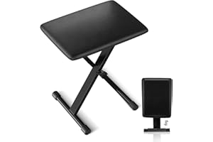 UISCOM Keyboard Bench - X-Style Thick Padded Cushion Piano Bench Adjustable Height Keyboard Stool Chair Seat for Electronic Digital Keyboards Pianos- Comfortable Seat for Musicians, BC002BK
