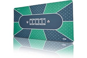 VEVOR Poker Table Top, 70 x 35 Inch Mat for 6-8 Players, Foldable With Carrying Bag, Table Topper for Games, Rectangle, Green