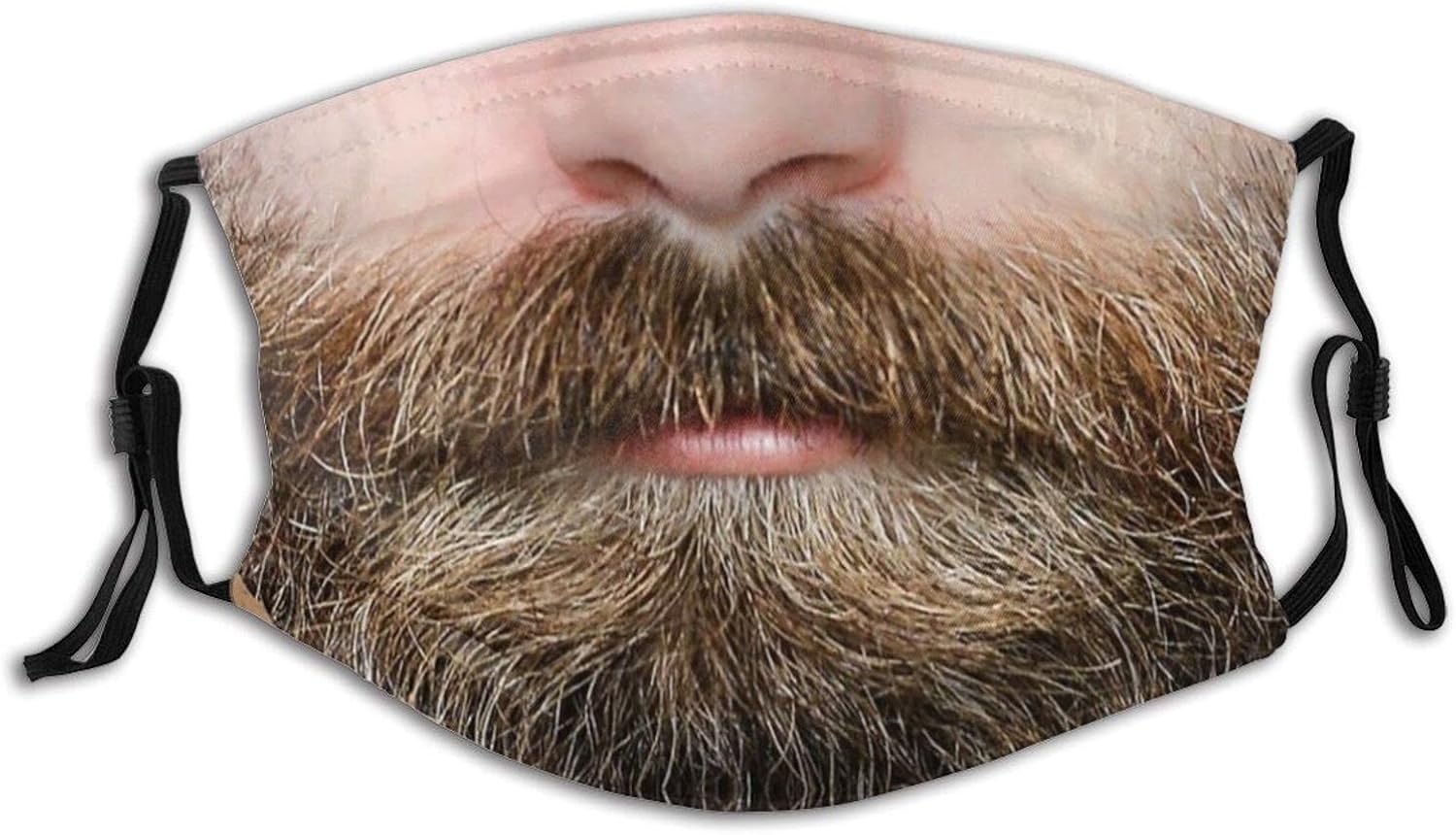Beard Funny Face Mask With 2 Filters Reusable Washable