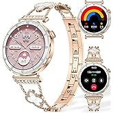 Smart Watch for Women, 1.19" AMOLED HD Screen Women's Smartwatch, Fitness Tracker with Heart Rate/Sleep Monitor, Bluetooth Call, IP67 Waterproof, Compatible with iOS & Android (Luxury Gold RT-i222)