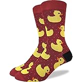 Good Luck Sock Men's Rubber Ducks Socks, Adult, Shoe Size 7-12