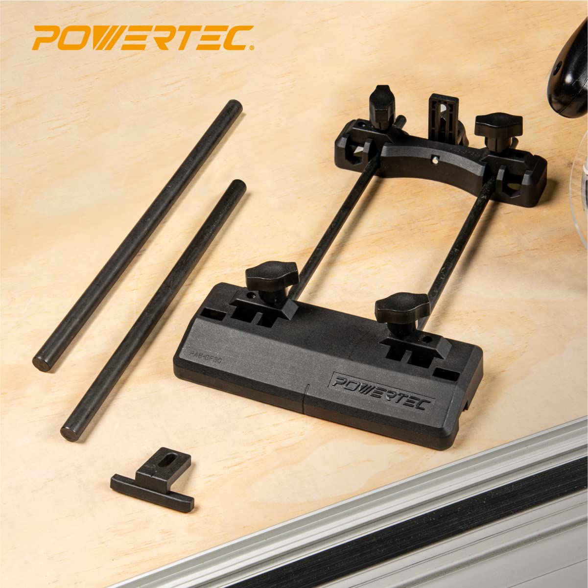 POWERTEC Router Guide Rail Adapter Kit – Fits Makita, Festool & Kreg Track Saws For Precise Dadoing & Mortising (71085)