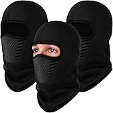 Eurzom 3 Pack Ski Mask for Men 3D Thermal Winter Face Mask Wind Proof Breathable Balaclava Motorcycle Face Shield for Men Women