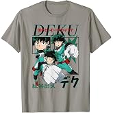 My Hero Academia Deku Action Poses Collage with Kanji Anime T-Shirt