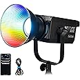 NANLITE FS-300C RGB Studio Spotlight, 2700K-7500K, Remote Control, 2.4G,Portable,for Photography, Videography and Live Stream