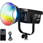 NANLITE FS-300C RGB Studio Spotlight, 2700K-7500K, Remote Control, 2.4G,Portable,for Photography, Videography and Live Stream
