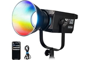 NANLITE FS-300C 300w RGB Studio Spotlight, 2700K-7500K, APP Control,Led Video Light Bowens Mount for Photography, Videography,Live Streamer,Content Creation