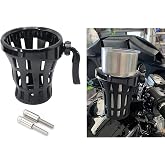 RUNNING PANTHER Motorcycle Handlebar Drink Cup Holder Plated and Rubber Chrome/Black Mount for Harley Davidson Passenger Water Bottle Holder with Mesh Basket for Honda Goldwing GL 1800 (102/142 MM)