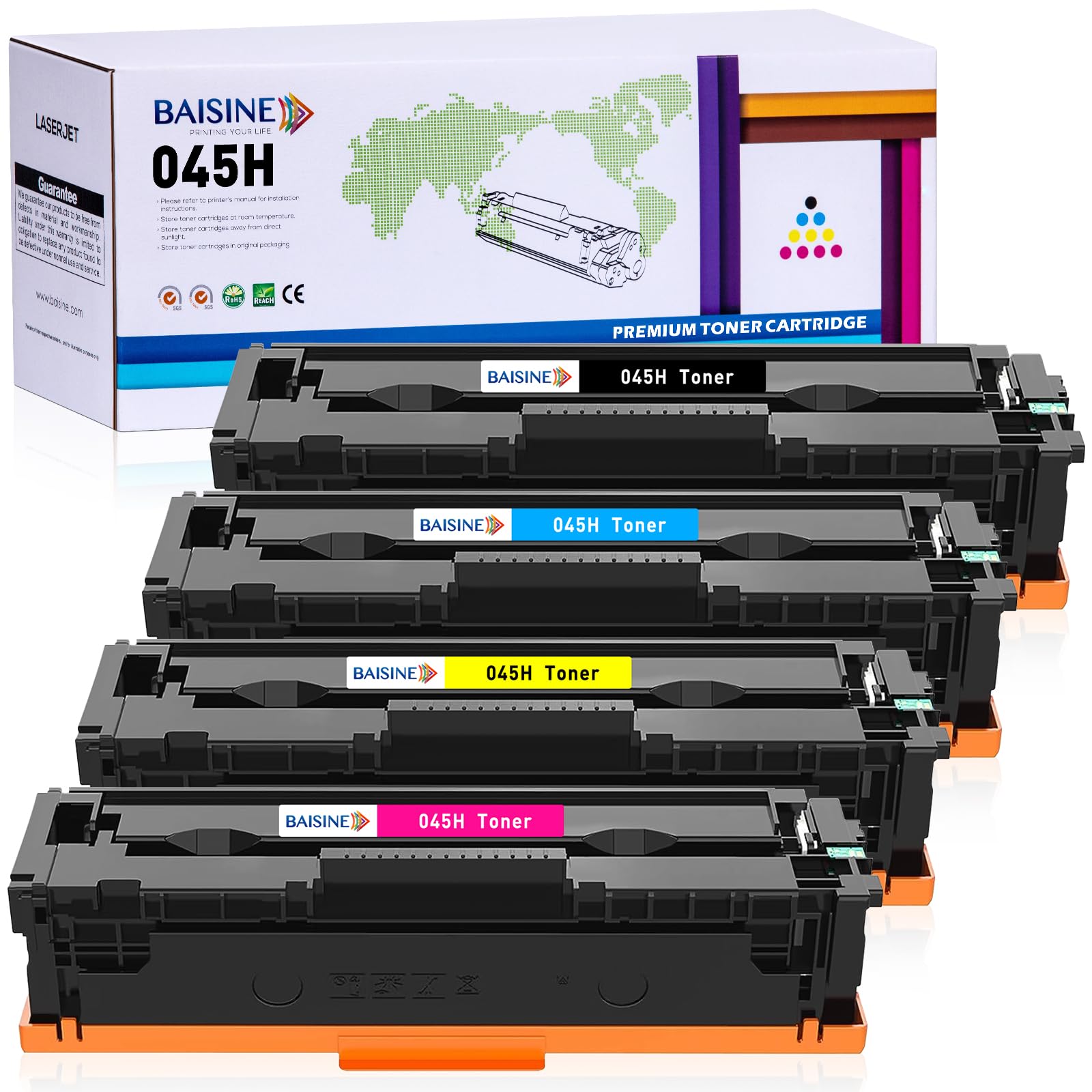 BAISINE Compatible for Canon 045H 045 CRG-045H Toner Cartridge for Canon i-Sensys MF635cx LBP613cdw LBP611cn MF631cn MF633cdw imageCLASS MF632cdw MF634cdw LBP612cdw