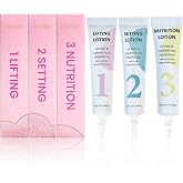 Lomansa Korean Lash Lift Lotion, Lash Lift Brow Lamination Refill No Tools | 3 x 10ml Step 1 Lifting / Step 2 Setting / Step 3 Nutrition, Salon Grade Eyelash Perm Lotion