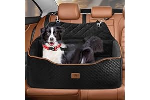 OTOB Car Seat for Large, Medium Dogs Under 55 Lbs - Boosts 2 Small Dogs/Puppy - Detachable, Washable, Memory Foam Made, All Seasons Travel Dog Bed