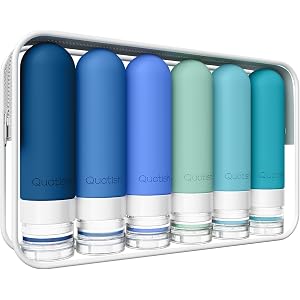 Quatish Travel Bottles for Toiletries 6 Pack, Original Patented Leakproof 3 oz Tsa Approved Travel Size Container, BPA Free S