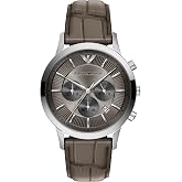 Emporio Armani Archetipo Chronograph Gray Leather Men's Watch (Model: AR11821)