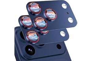 HelloDeere 9H High-alumina Tempered Glass Camera Lens Protector for iPhone 17 Pro Max/17 Pro Lens , Military-Grade Shatterproof with Strong Adsorption, Full Coverage Case-Friendly Cover (Blue, iPhone 17 Pro Max - 2 Pack)