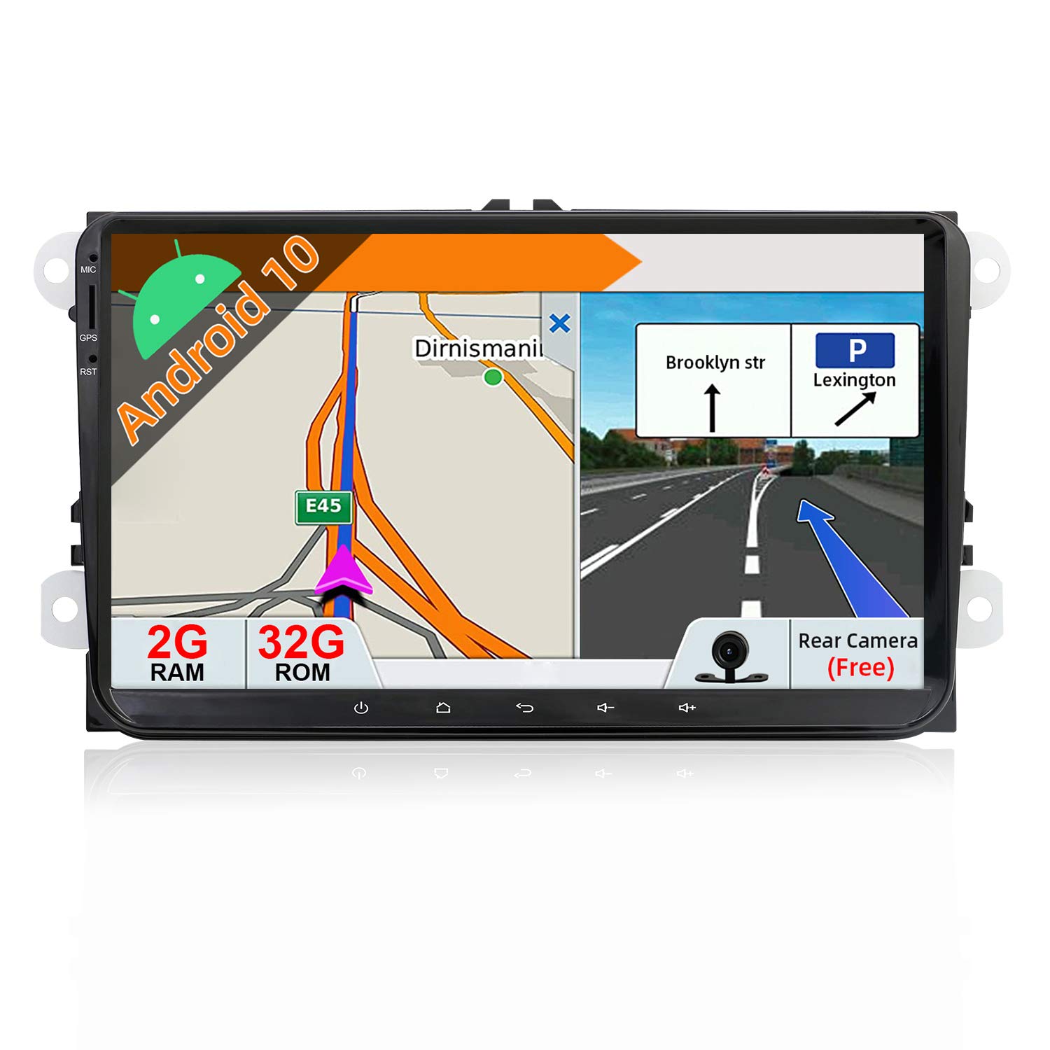 JOYX Android 10 Double Din Car Stereo Head unit Fit for VW Golf/Skoda/Seat/Passat/Polo |9 Inch 2G+32G |Free Backup Camera & Canbus |Support DAB WIFI BT Steering Wheel Sat Navi CarAutoplay MirrorLink