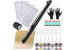 SOLONG TATTOO Solong Professional Tattoo Hand Poke Stick TattooKit DIY with Tattoo Ink Gloves 20PCS Tatto Needles GK803TI302-1-US