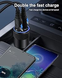Car Charger, [2Pack/3.4a] Fast Charge Dual Port USB