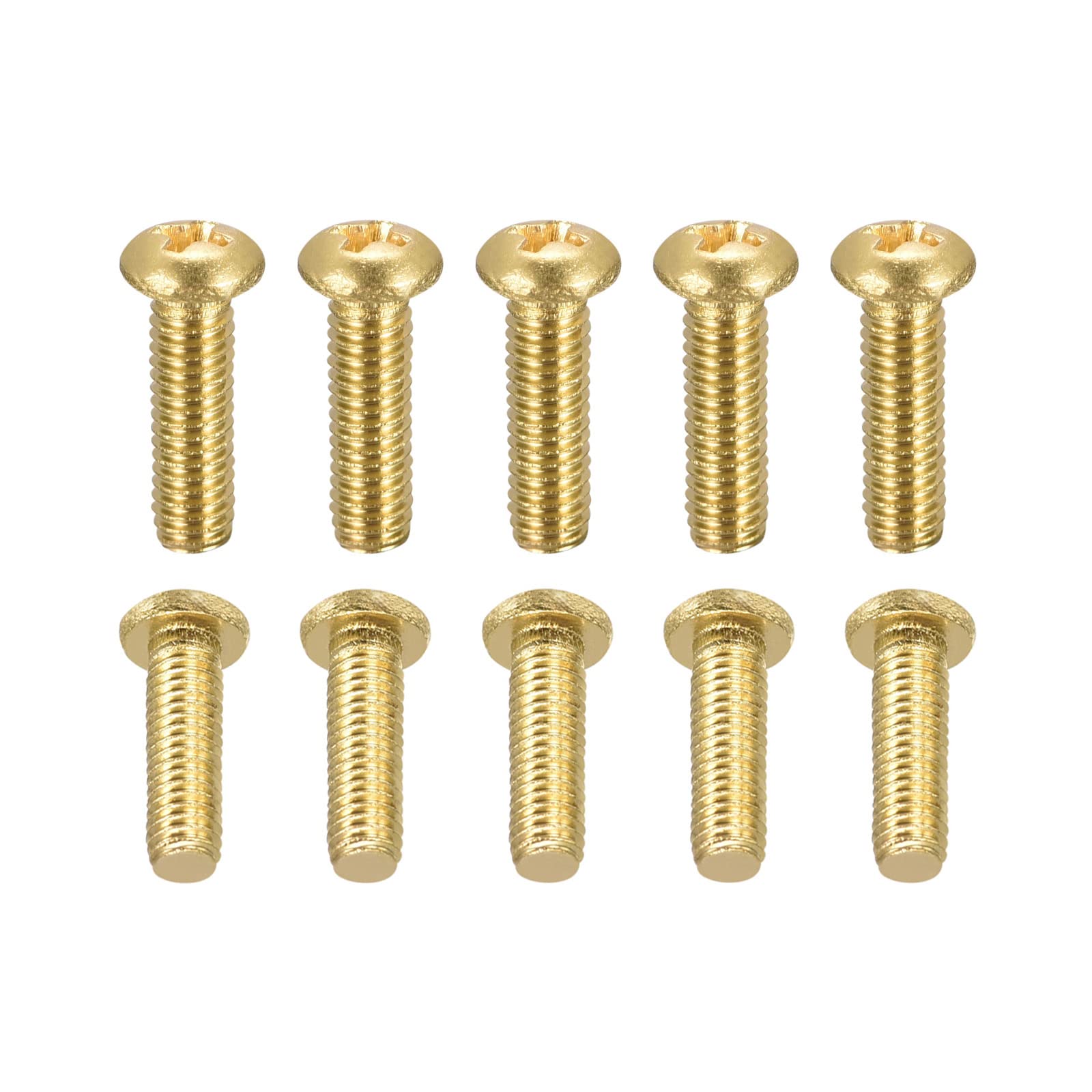 DTGN M3x8mm(DxL) Brass Phillips Machine Screws - 50Pack - Good for Machinery Industry - Pan Head Fastening Screw - Brass Tone