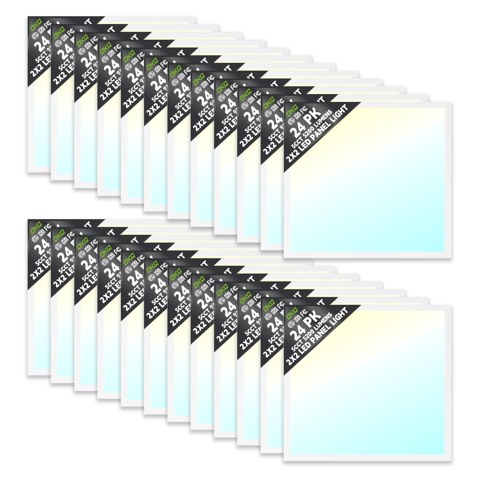 OKQ 24 Pack 2x2 LED Flat Panel Light Drop Ceiling