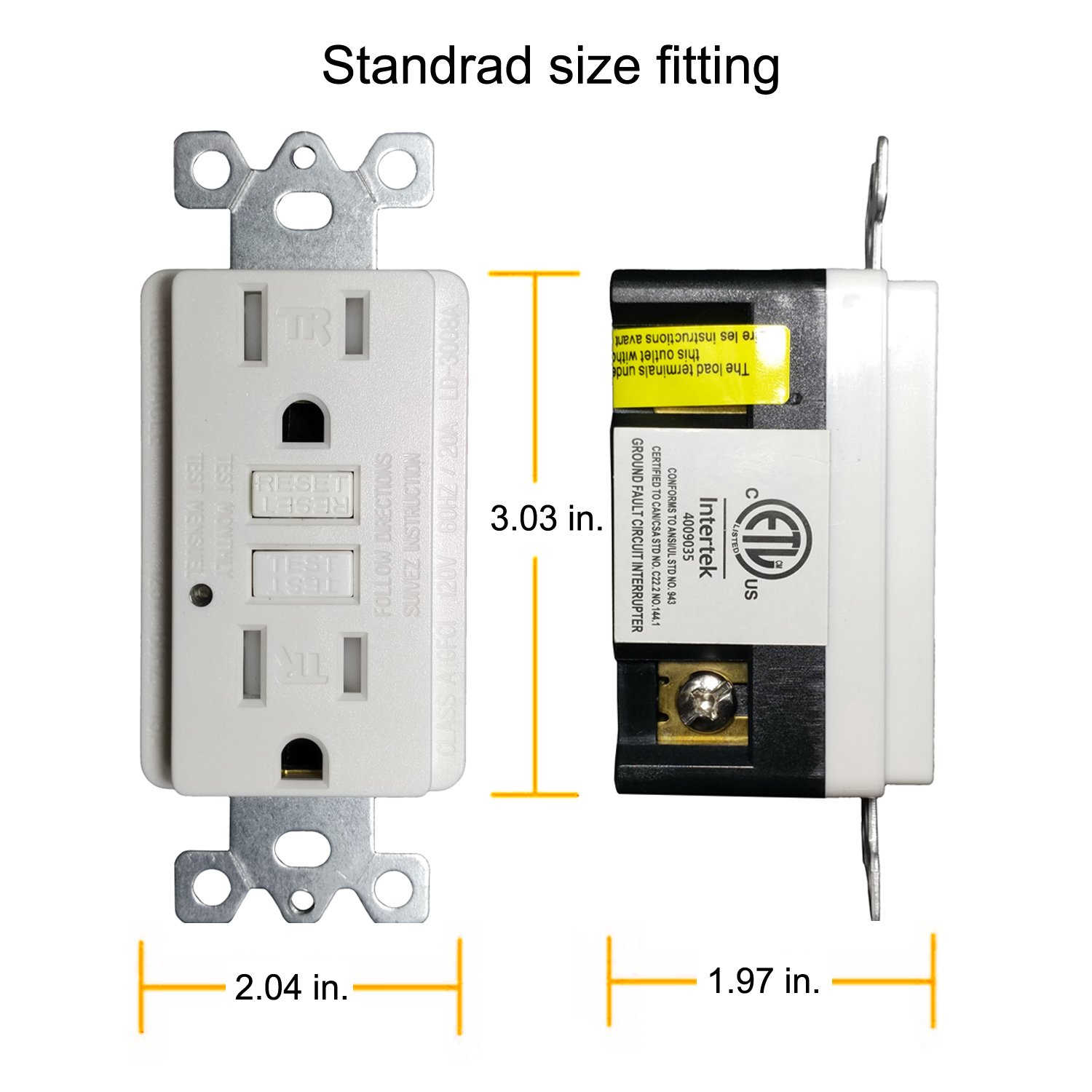 Gfci Wall Outlet Seckatech 15 Amp 125 Volt Tamper Resistant Receptacle