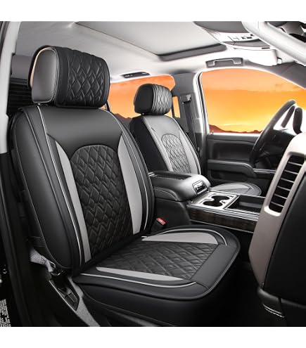 GIANT PANDA Front Seat Covers For Chevy Silverado 1500/2500/3500 - 3D Air Mesh Breathable Black Seat Protectors (2-Pack)