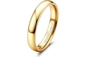 Jstyle 2mm 4mm 6mm 8mm Tungsten Rings for Men Women Hypoallergenic Wedding Band Rings Gold/Silver Domed High Polish Comfort Fit Size 6-12 Not Tarnished