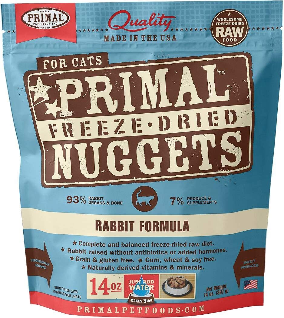 Primal Freeze-Dried Nuggets Rabbit Formula for Cats 56oz (4 x 14oz)